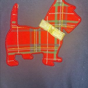 Crown & Ivy Girls 2T Navy Red Plaid Scottie Dog 2 PC LS Shirt Legging Outfit